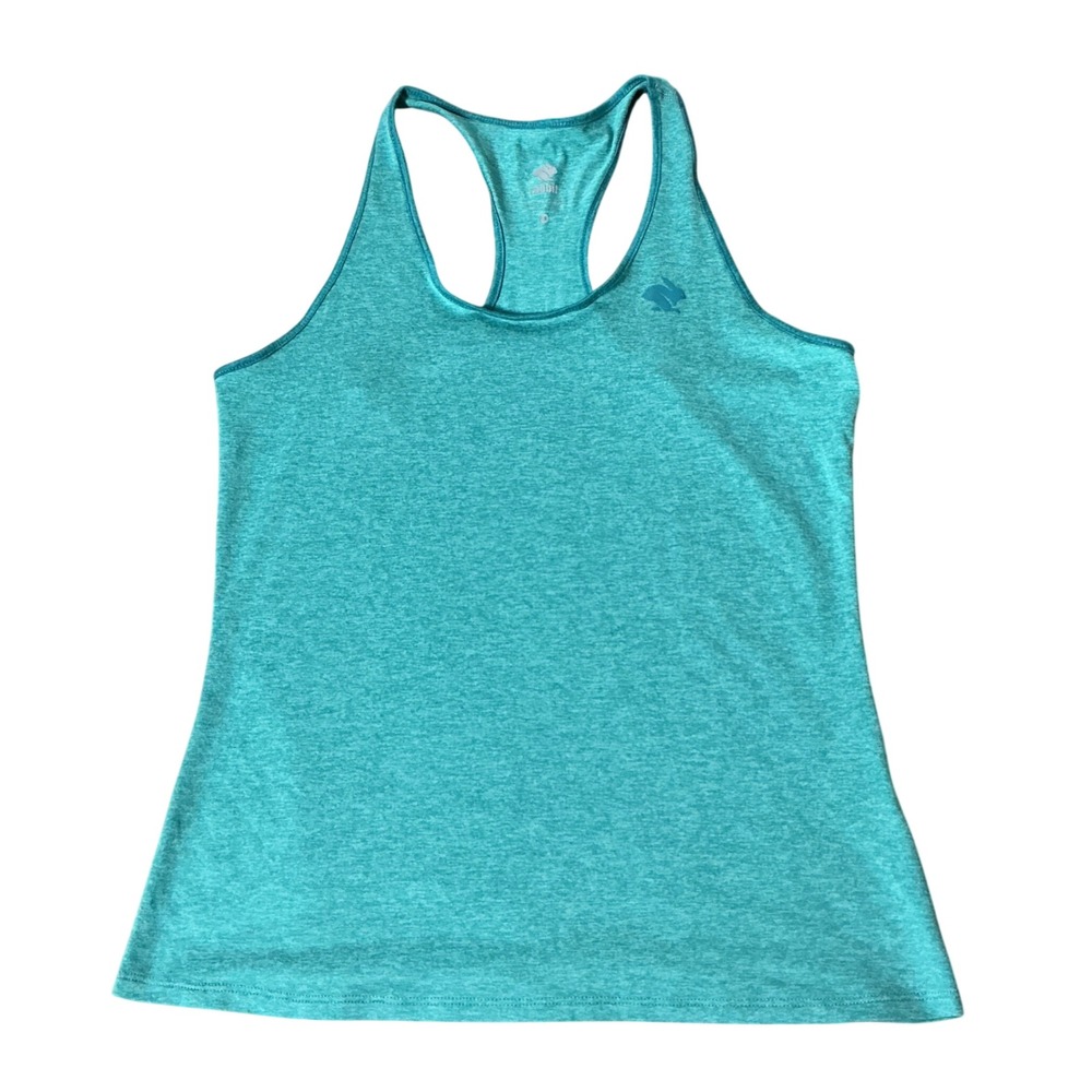 Rabbit EZ Tank Running Top Womens L Teal Heathered Racerback RW197 Sleeveless
